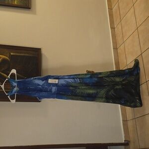 Floral Blue and Green long dress New